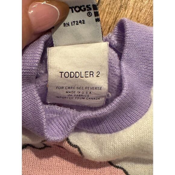 Vintage Jog Togs pink bear hugs dept sweatshirt toddler sz 2 purple USA CUTE! - Picture 4 of 5